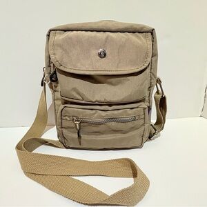 JINQIAOER Khaki Nylon Crossbody Bag Travel Shoulder Messenger